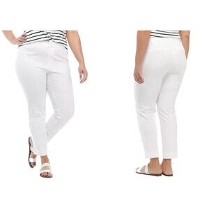 Crown & Ivy Curvy Cary Bi-Stretch‎ Fly Front Pants Women's Size 24W Classic